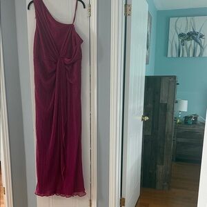 Adrianna Papell One Shoulder Fuchsia Dress